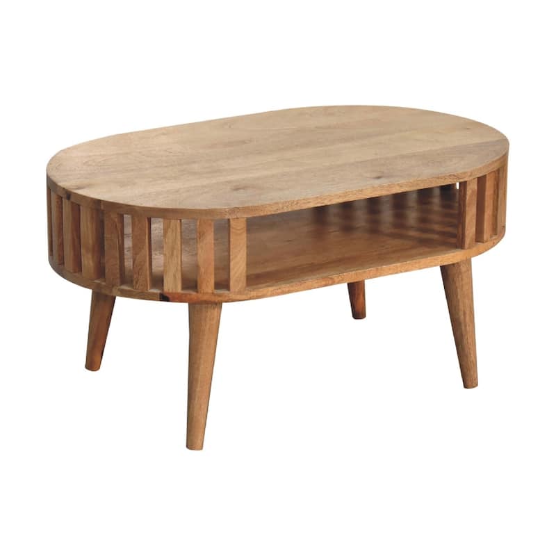 Artisan Furniture Solid Wood Oak-ish Ariella Japanese Coffee Table, Brown, 1 Shelf