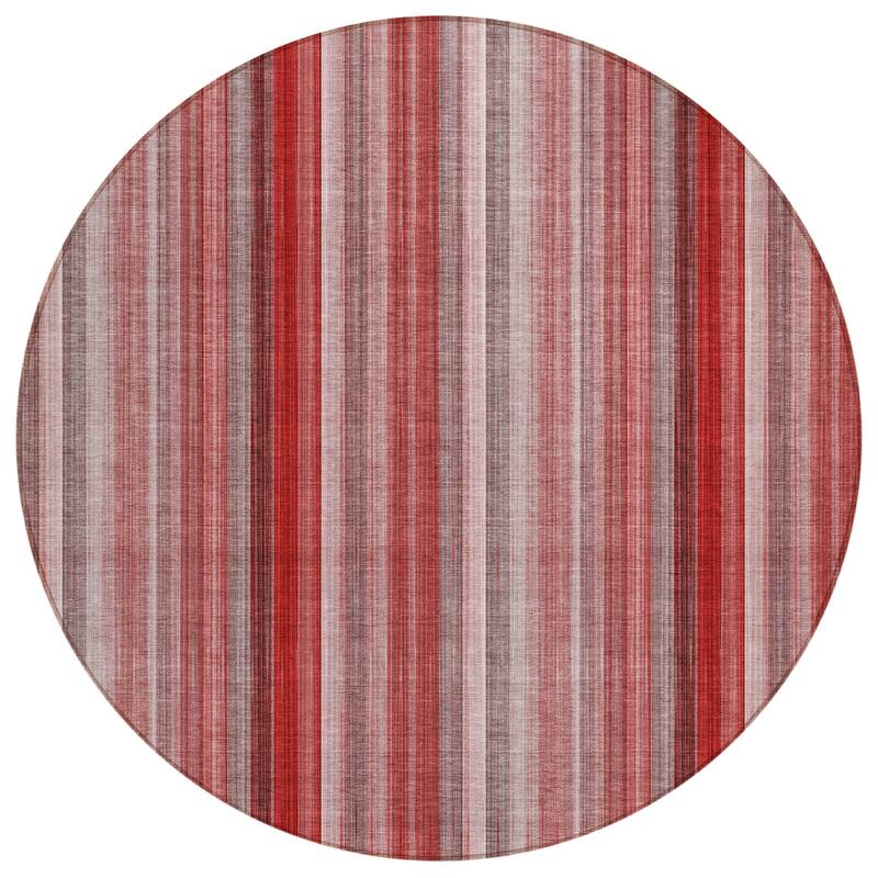 Machine Washable Indoor/ Outdoor Striped Chantille Rug