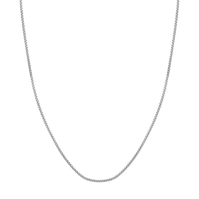 Curata 925 Sterling Silver Oxidized 1.7mm Round Box Chain Necklace