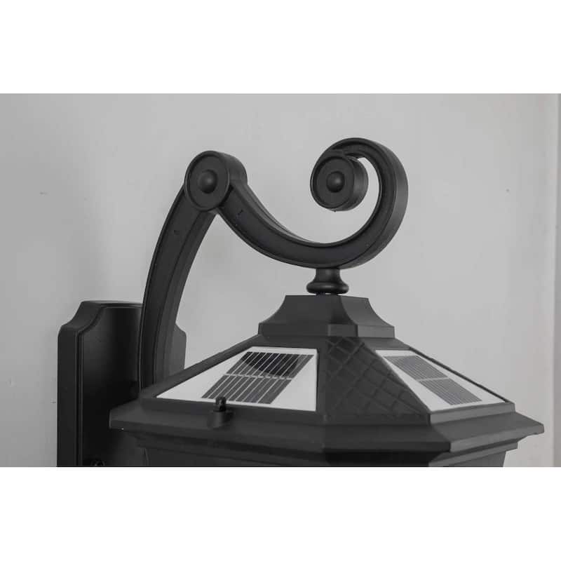 Black Solar Wall Light Outdoor Wall Lamps Corridor Aisle Light IP65 Waterproof Wall Sconce Post Light 3000K-6000K