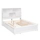 preview thumbnail 16 of 14, Full Size Platform Bed with Storage Headboard, Charging Station, 4-Drawers, Solid Pine Wood Bed Frame for Bedroom, White