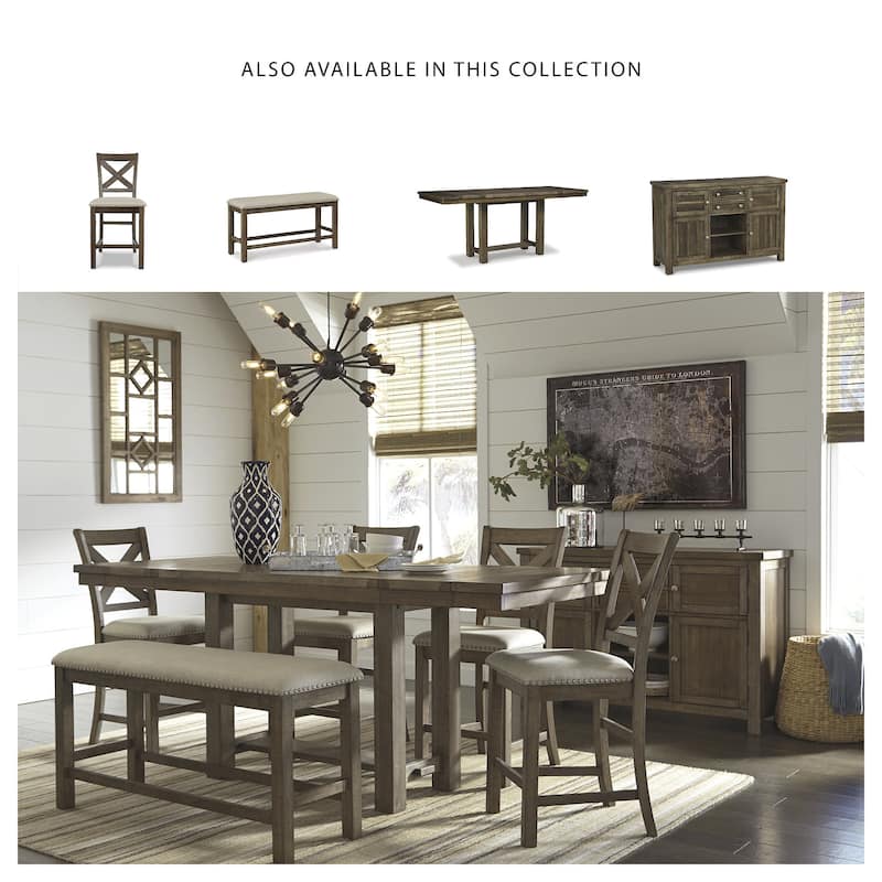 Moriville Counter Height Extension Table - Grayish Brown - 36" W x 86" D x 36" H