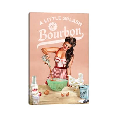 iCanvas "Bourbon Chickens Pinup" by The Whiskey Ginger Canvas Print