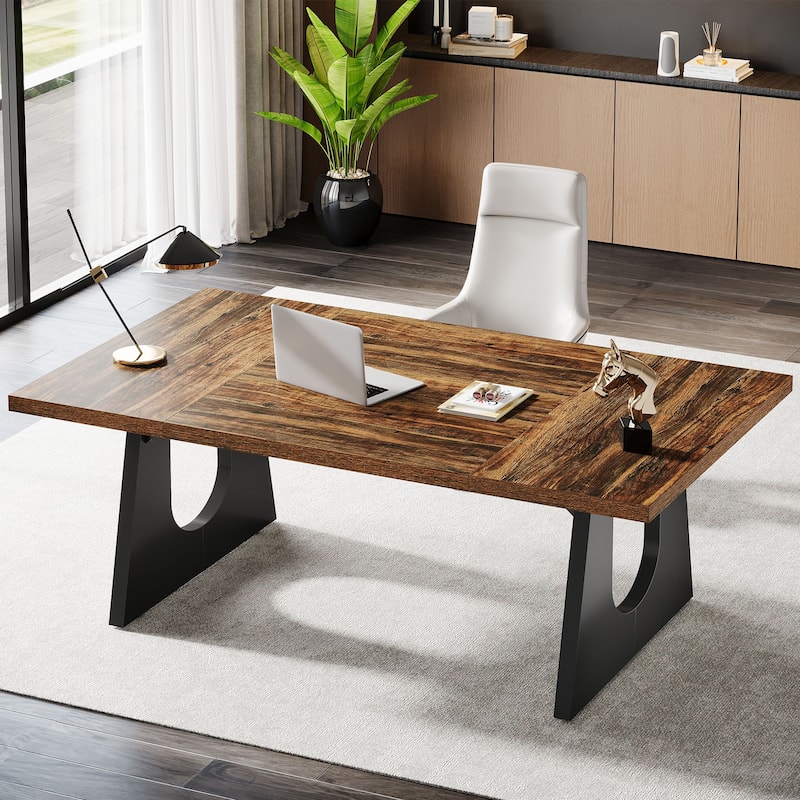 70.9 Inches Executive Desk Rectangular Computer Office Desk with Large Desktop