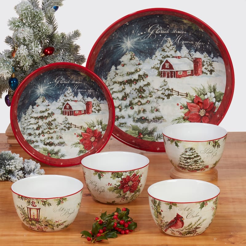 Certified International Silent Night 6" Canape/Luncheon Plates, Set of 4