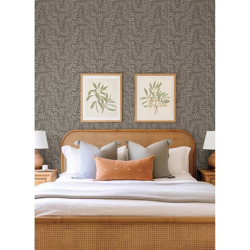 A-Street Prints Gabriel Espresso Fern Wallpaper