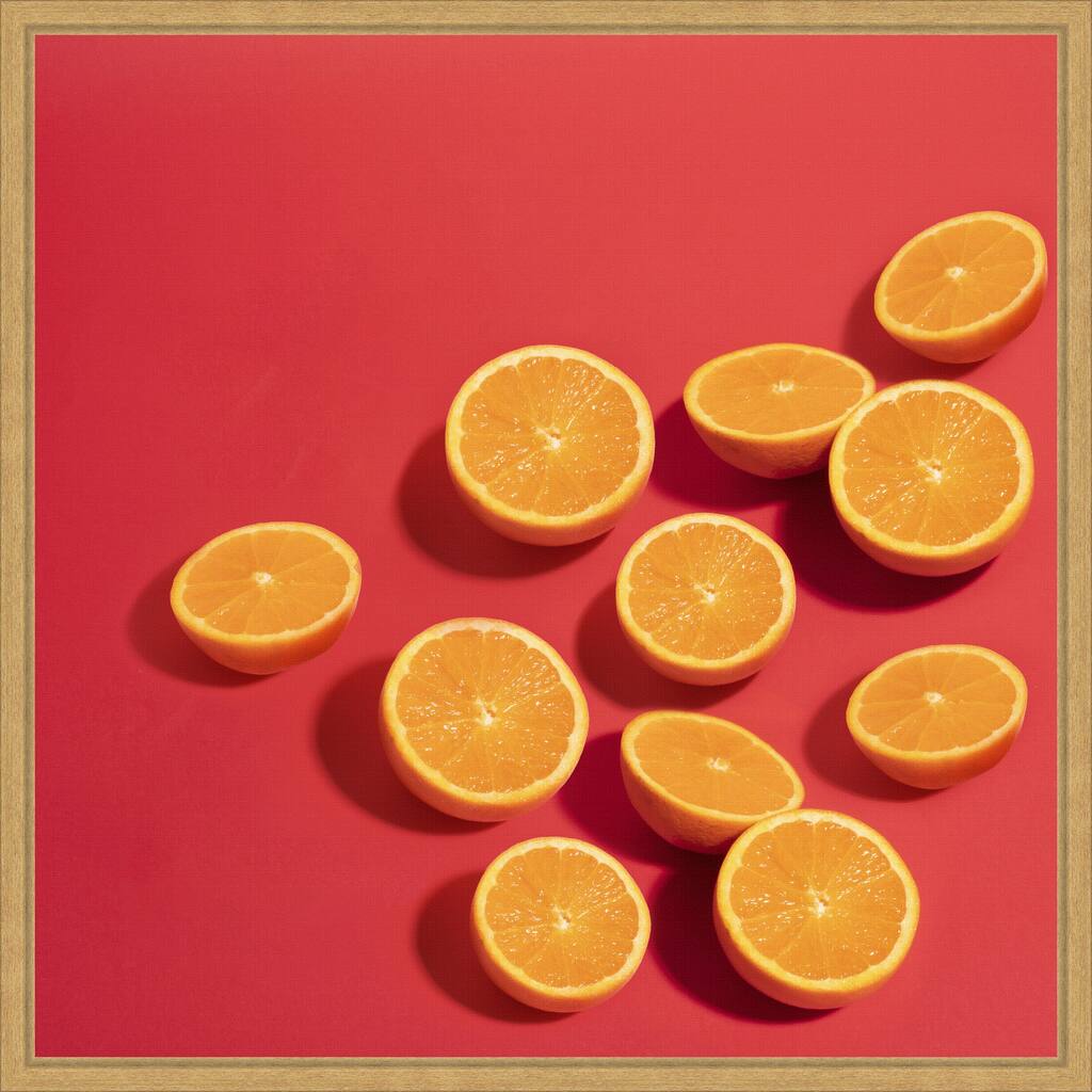 Oranges by Julia Ramiro Framed Canvas Wall Art Print