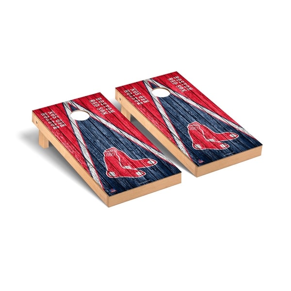 slide 2 of 5, Boston Red Sox MLB Triangle Cornhole Board Set Include Carrying Case