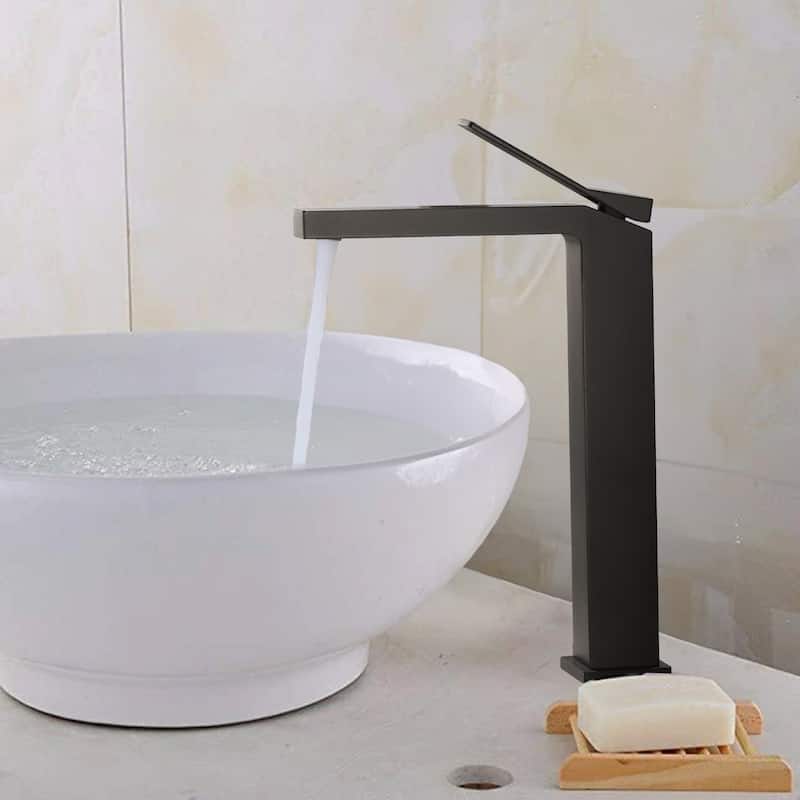 Rbrohant Single Handle Single Hole Bathroom Vessel Sink Faucet, Waterfall Spout Bathroom Faucet,RV Lavatory Vessel Faucet