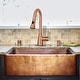 preview thumbnail 2 of 4, Copper Pull Down Kitchen Faucet with Deck Plate Modern Style - 8.4x16"