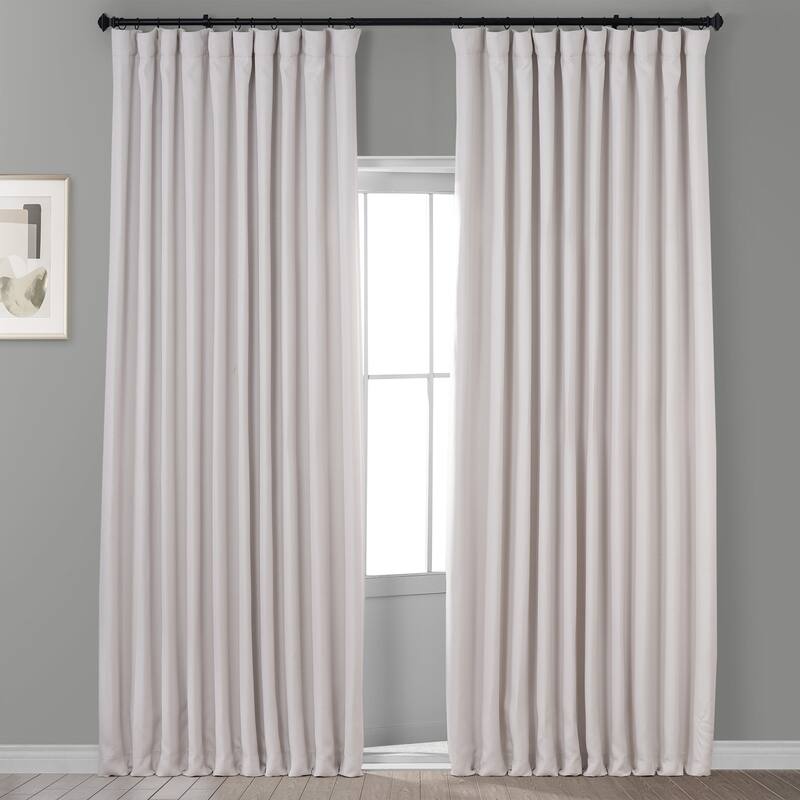 Exclusive Fabrics Faux Linen Extra Wide Room Darkening Curtain Panel - 100 X 108 - Birch