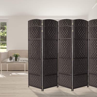 Extra Wide - Diamond Weave Fiber Room Divider, 8 Panel