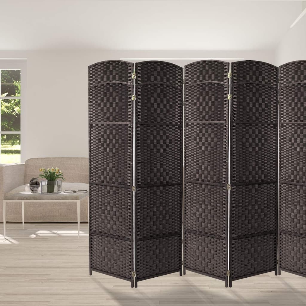 Extra Wide - Diamond Weave Fiber Room Divider, 8 Panel