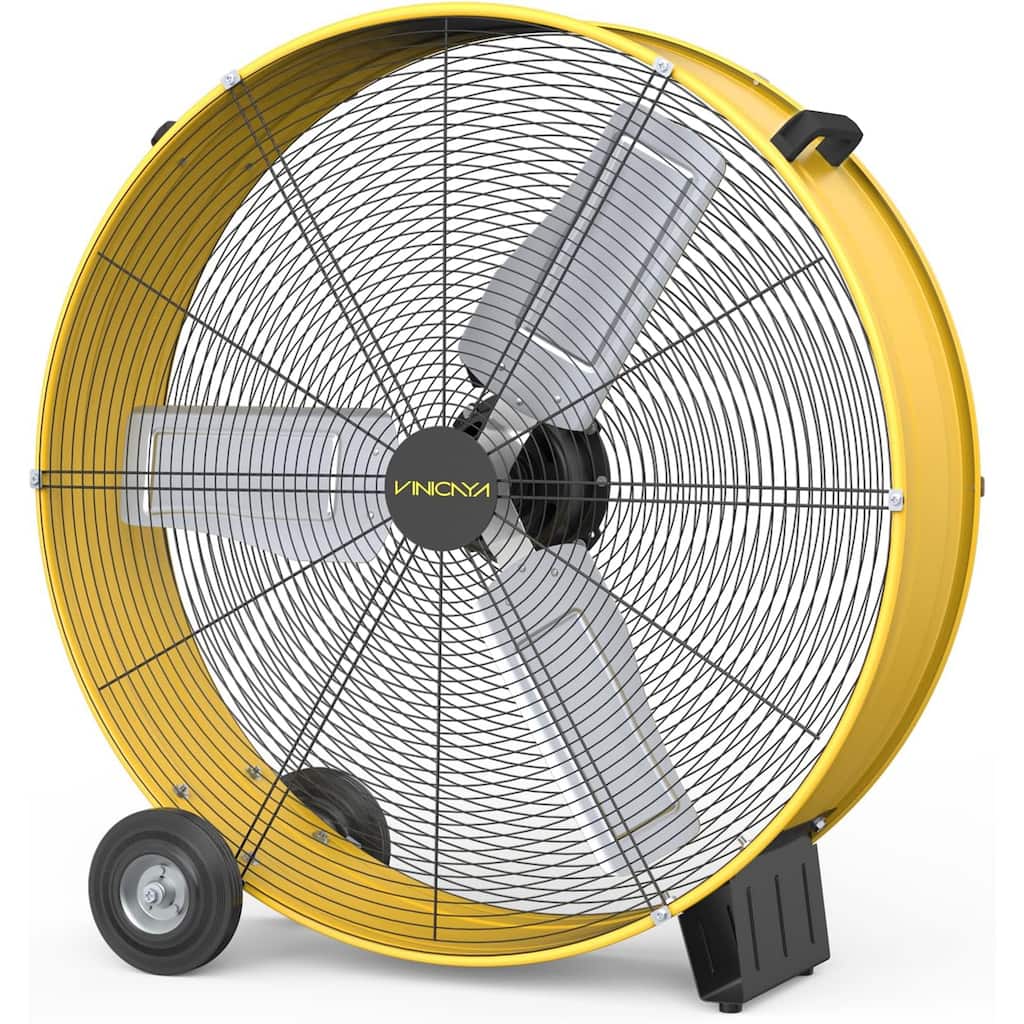30" Industrial 2-Speed Adjustable High Velocity Drum Fan with Wheel