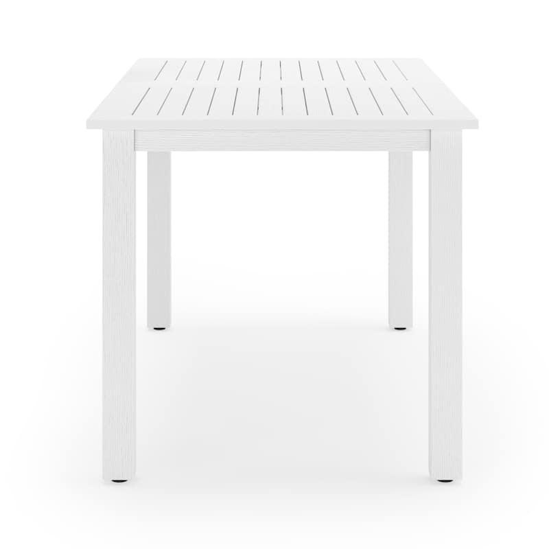 5-Piece HDPS Rectangular Patio Dining Set with Slatted Table Top and outdoor Armchairs - 23.6"D x 24.6"W x 34.6"H