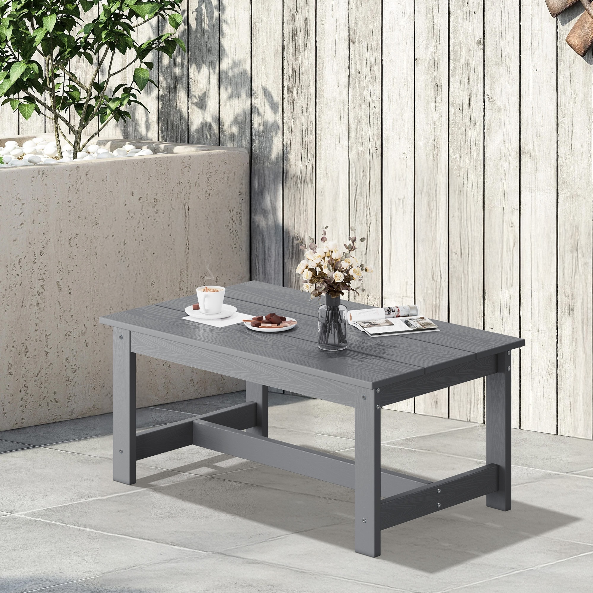Outdoor Patio Widened HDPE Water Resistant Coffee Table