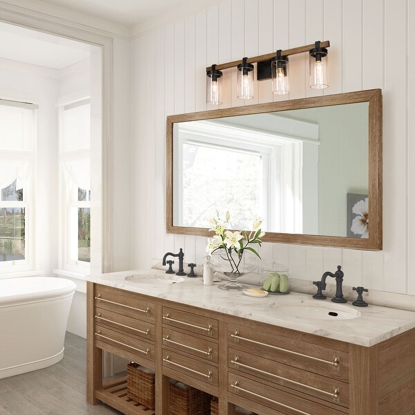 Fora Modern Farmhouse Linear Seeded Glass Bathroom Vanity Light Dimmable On Sale Bed Bath Beyond 35401477