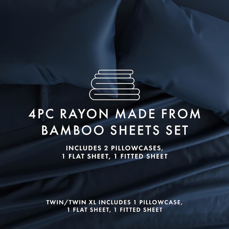 Simply Soft Premium Rayon from Bamboo 4-piece Luxury Bed Sheet Set