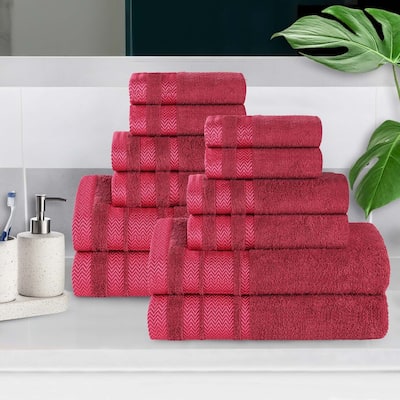 Superior Hays Cotton Medium Weight 12 Piece Bathroom Towel Set