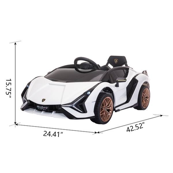dimension image slide 1 of 2, 12V Kids Electric Ride-On Car with Parental Remote Control, Shock Absorption