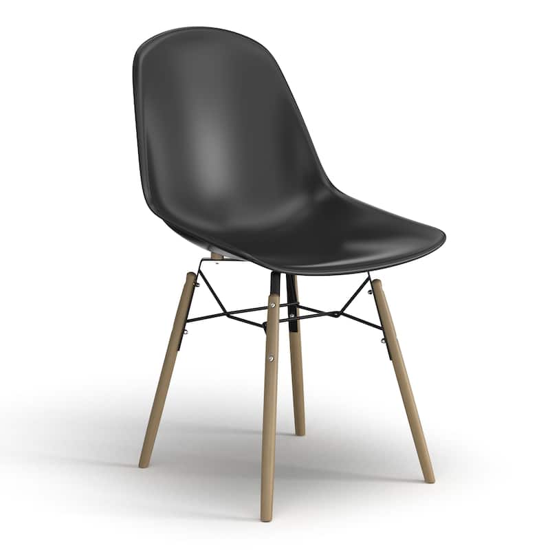Lene Side Chairs with Natural Legs (Set of 2) - Black