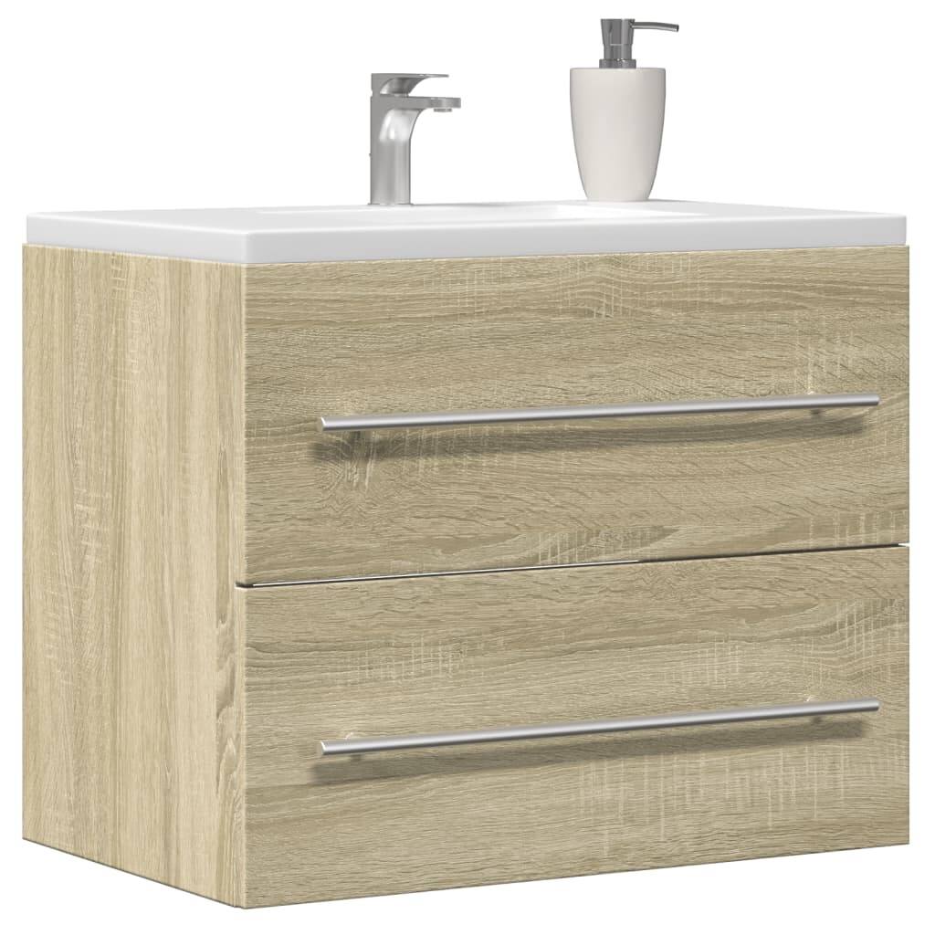 vidaXL Sink Cabinet Sonoma Oak Engineered Wood 23.6 x 15.2 x 18.9 in - 15.2 x 23.6 x 18.9 in