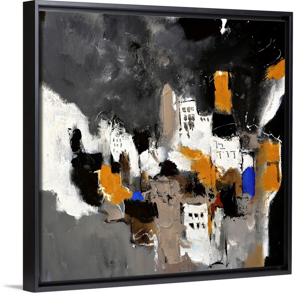 Shop Abstract 77510110 Black Float Frame Canvas Art Overstock