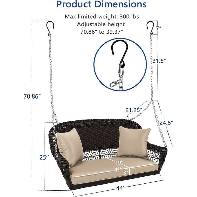 51 in. W Red Cushion in Aluminum Frame Outdoor Porch Swing with CushionGuard and Stand