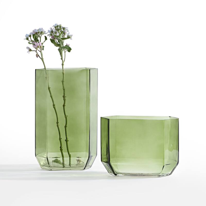 SAFAVIEH Home Noreno Modern Hexagon Glass Vase Set of 2