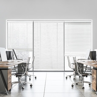 White Cordless Room Darkening Eco Mini Blinds with 1 in. Slats
