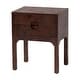 preview thumbnail 13 of 19, Kayla Modern and Contemporary Natural Light Mappa Real Burl Wood 2-Drawer Nightstand
