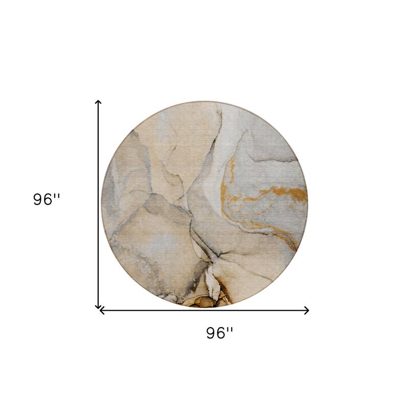 Elfi Modern Art-Inspired Weather Resistant Versatile Elegance Round Outdoor Rug - 8' Round