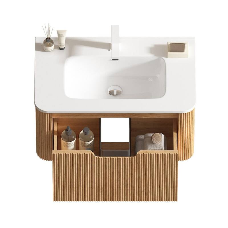 Bathroom Vanity with Top Sink Freestanding Vanity Set with Mirror