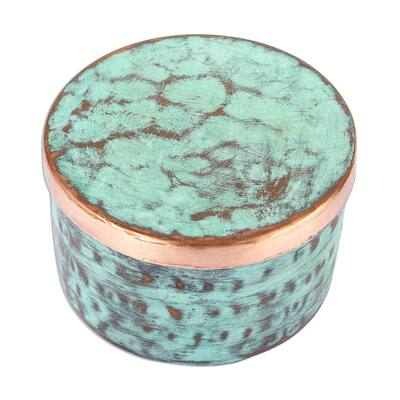 Novica Handmade Antique Patina Copper Keepsake Box