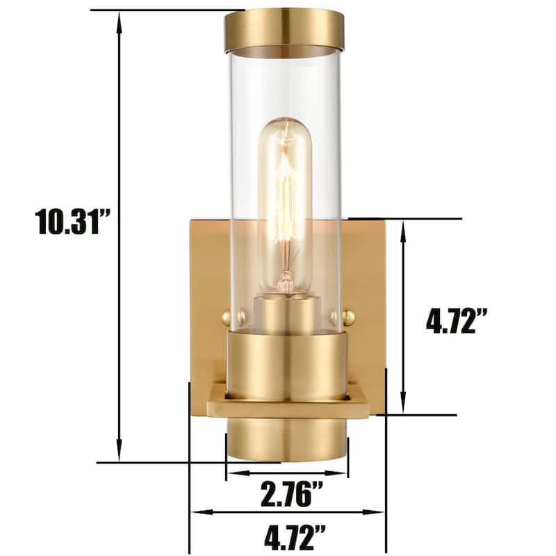 Clara Modern Wall Sconce with Cylinder Clear Glass Shade Set of 2