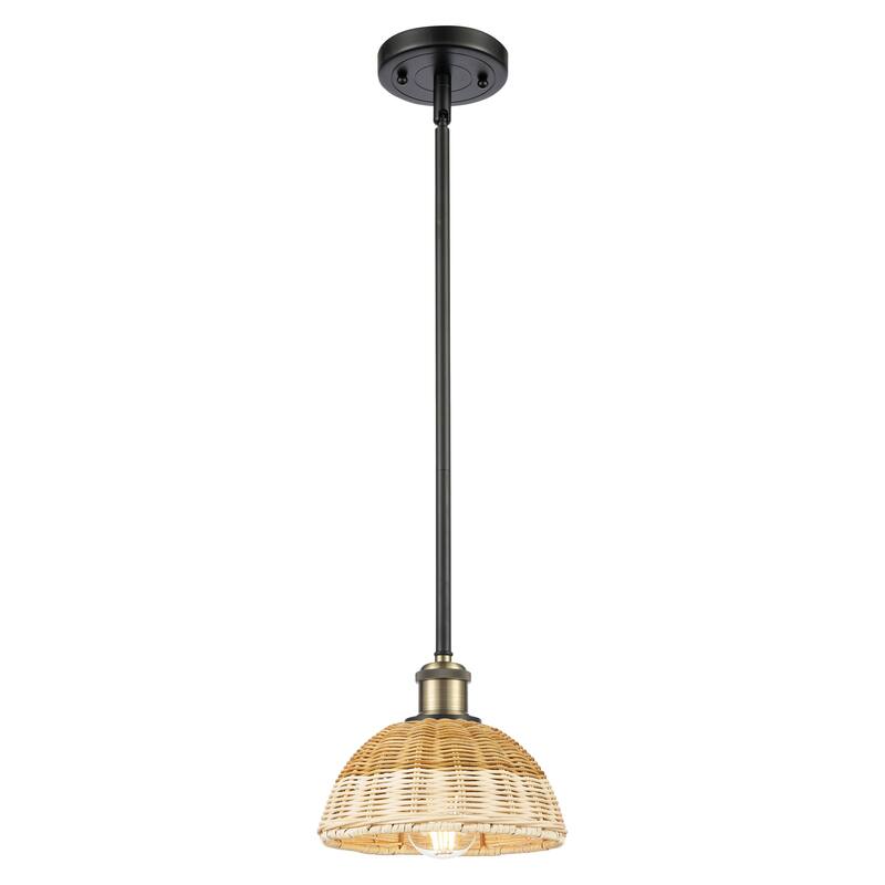 Innovations Lighting Endless Possibilities Ballston - Bristol Natural II - 1 Light 8" Stem Hung Mini Pendant - Black Antique Brass