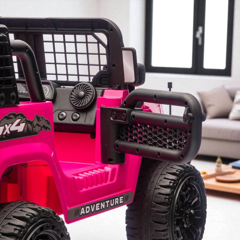 24V 2-Seater Kids Ride On Truck with Remote Control, Dual Motors, LED Headlights, Bluetooth Music, USB/MP3 & 4-Wheel Suspension
