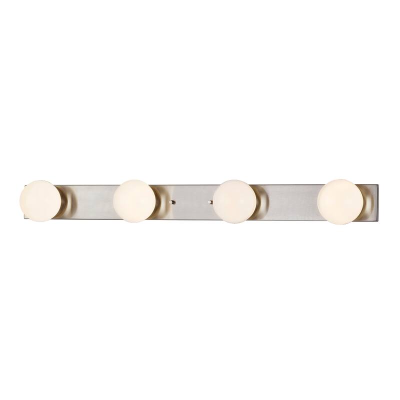 Justice Design Group Luna 4-Light LED Bath Bar with Opal Backing Shade