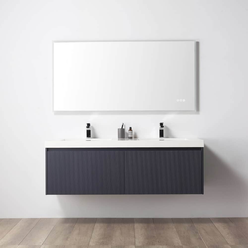Blossom Positano Floating Bathroom Vanity with Side Cabinets and Sink