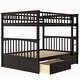 preview thumbnail 80 of 86, Full or Twin Bunk Bed with Safety Guardrail & 2 Storage Drawers, Convertible Beds Wood Slat Support Bunk Bed