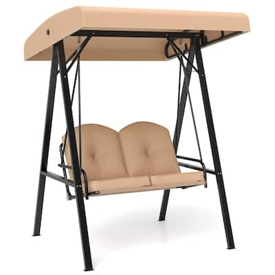 Costway 2-Person Outdoor Porch Swing Swing Loveseat with A-Shaped - See Details