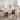 63" Modern Rectangular Dining Table for 4-6,Faux Marble top with Travertine Texture,Double Legs with Solid Woood Veneer