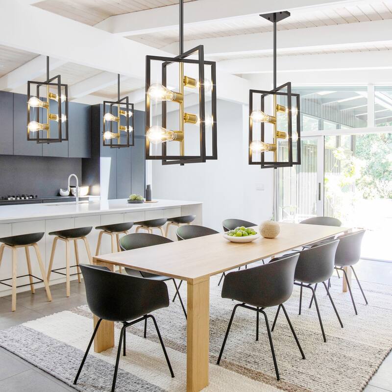 4- Light Dimmable Geometric Chandelier
