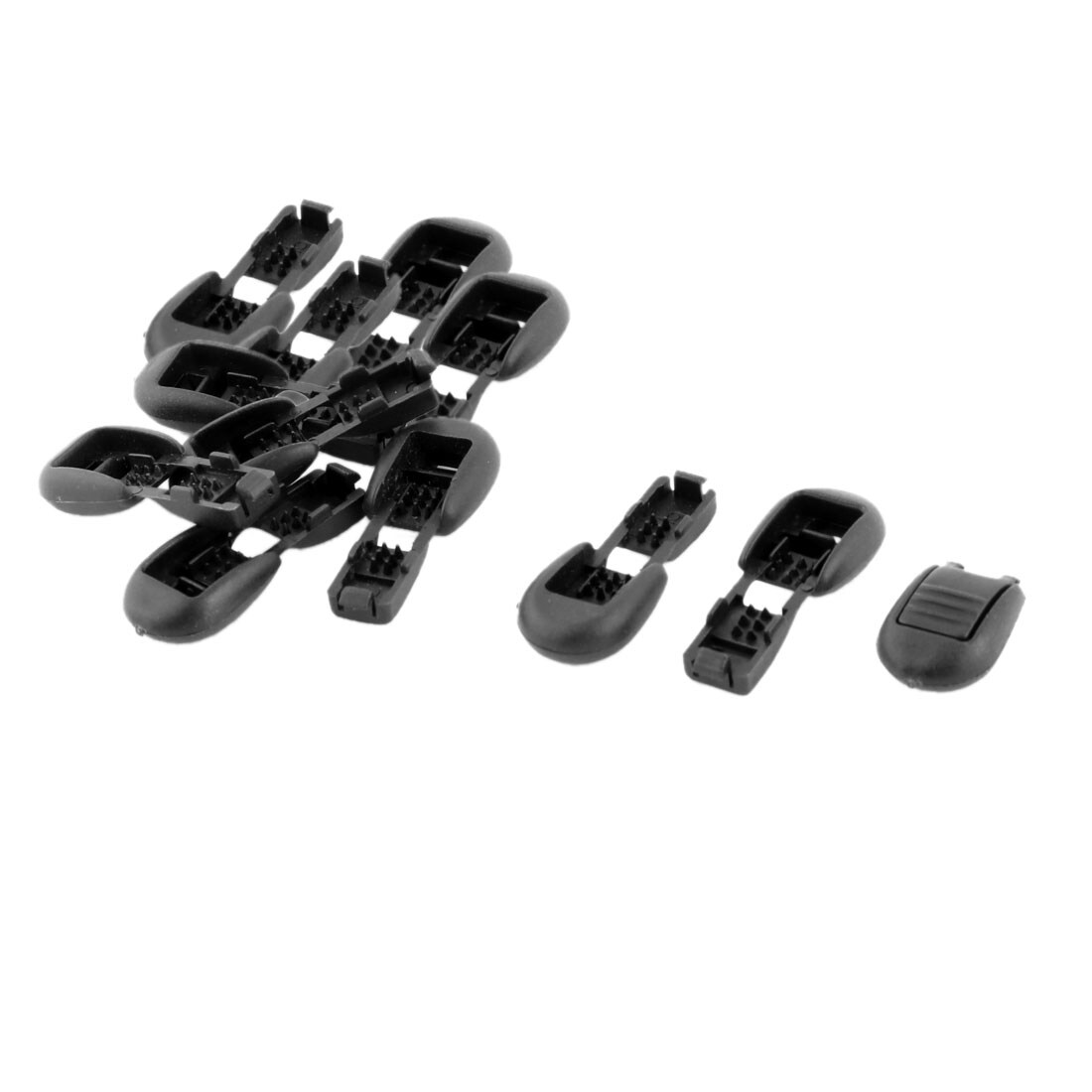 Plastic Bag Sportwear Jacket Clothes String Cord Lock Stopper Fastener 12pcs