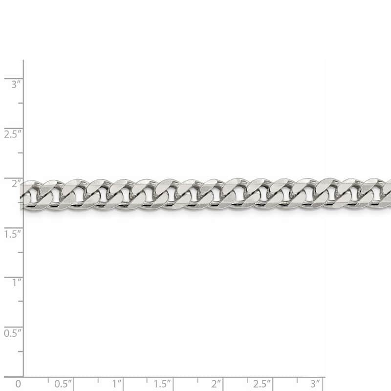 Curata 925 Sterling Silver 8mm Curb Chain Necklace for Men