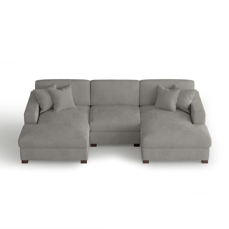 Modern Upholstered Chenille Modular Sectional Sofa with 2 Chaise