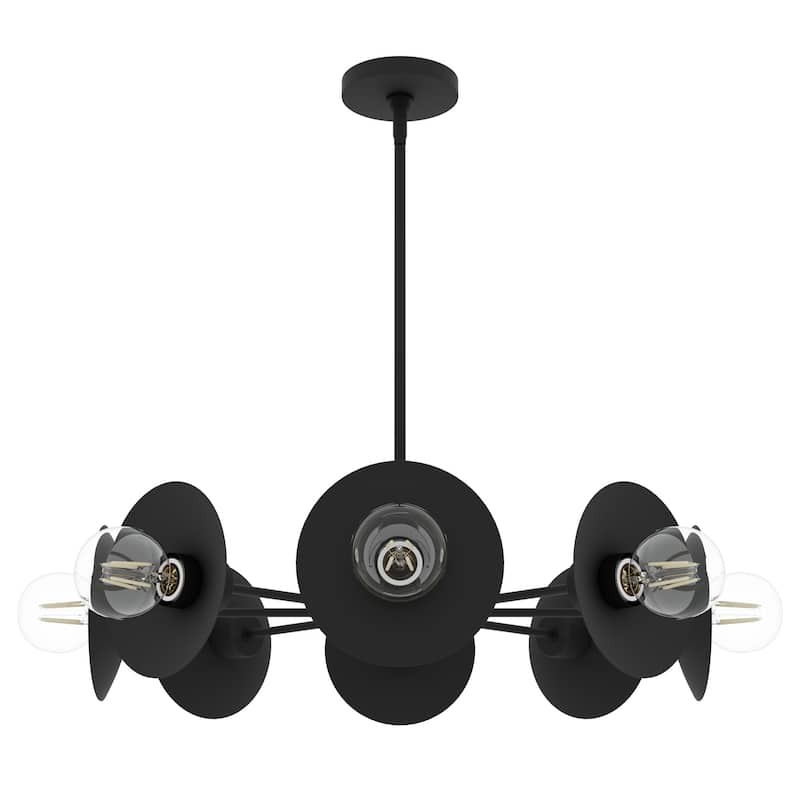 Hunter Fernando Black 8-Light Chandelier - Dining Room, Bedroom, Living/Great Room, Foyer - Modern, Abstract - Designer!