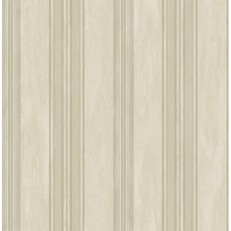 Seabrook Designs Giovo Stripes Unpasted Wallpaper - 20.5 in W x 33 ft. L - Metallic Tan & Lavender
