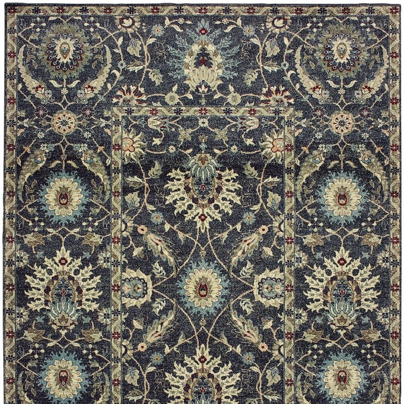 HomeRootsOriental Traditional Rectangle Area Rug - 153.54' X '118.11' X '0.32