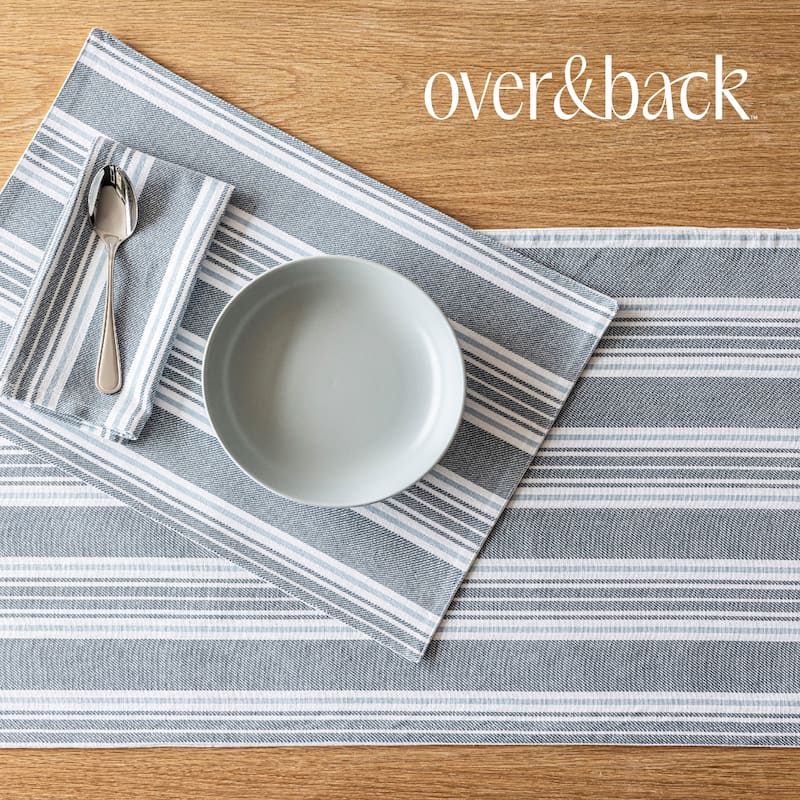 over&back 100% Cotton Woven Placemats - Machine Washable - Set of 4